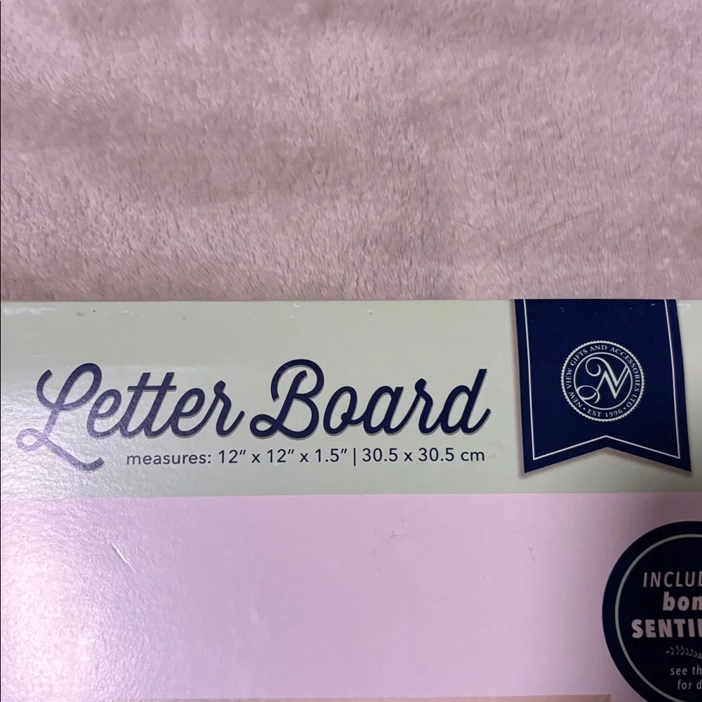 Letter Board… Gray Board W White Washed Frame…12x12x1.5 Inches… NWT